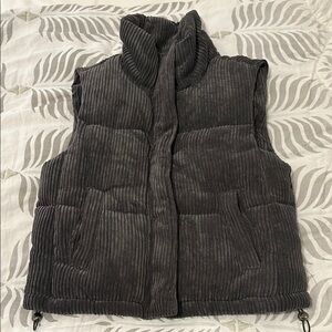 7 for all Mankind Gray Corduroy Puffer Vest